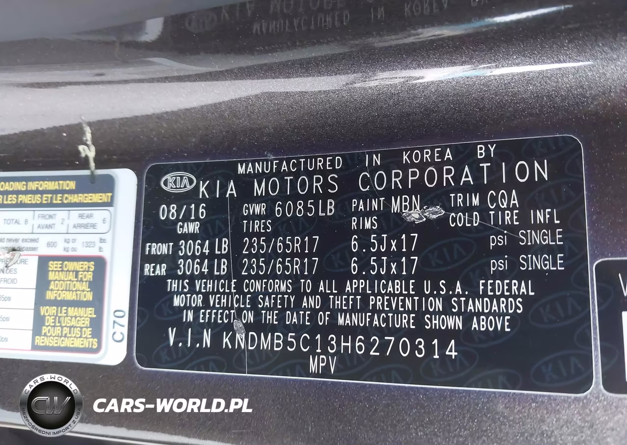 2017 Kia Sedona Lx VIN:KNDMB5C13H6270314 - 9