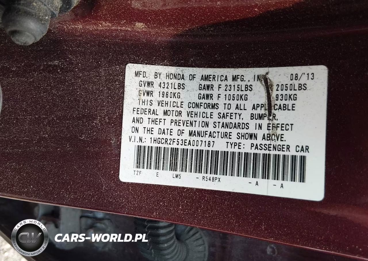 2014 Honda Accord Sport VIN:1HGCR2F53EA007187 - 9