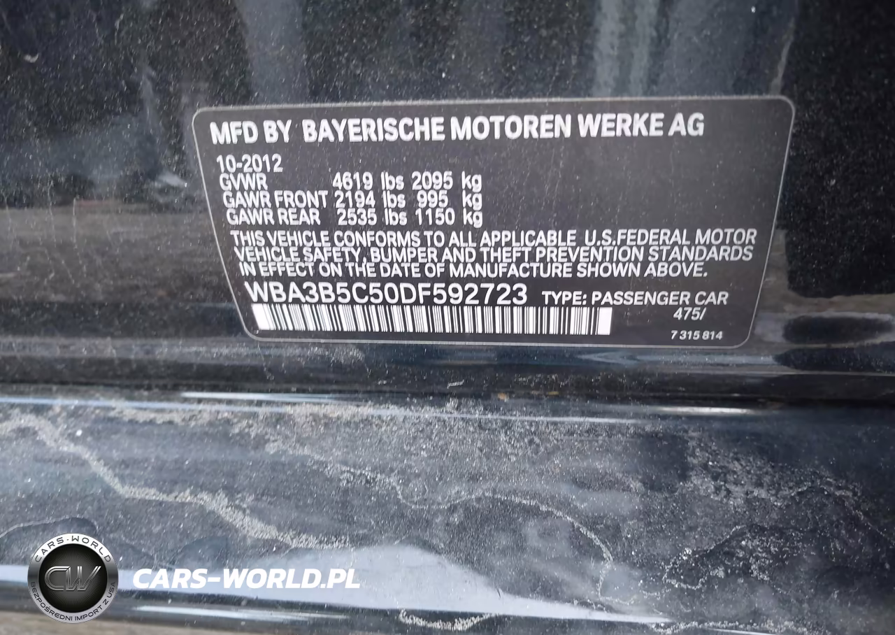 2013 BMW 328I xDrive VIN:WBA3B5C50DF592723 - 9