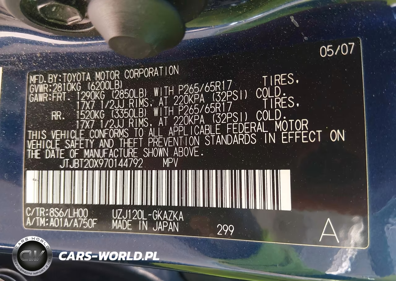 2007 Lexus Gx 470 VIN:JTJBT20X970144792 - 9