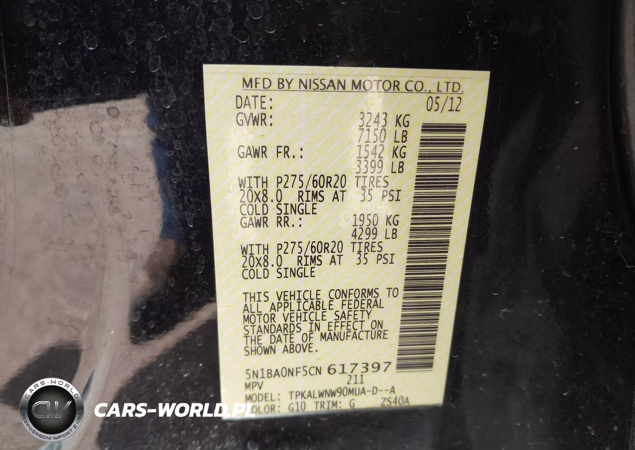 2012 Nissan Armada Platinum VIN:5N1BA0NF5CN617397 - 9