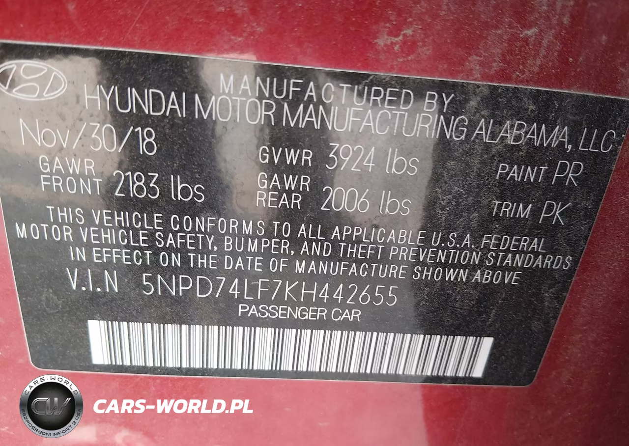 2019 Hyundai Elantra Se VIN:5NPD74LF7KH442655 - 9