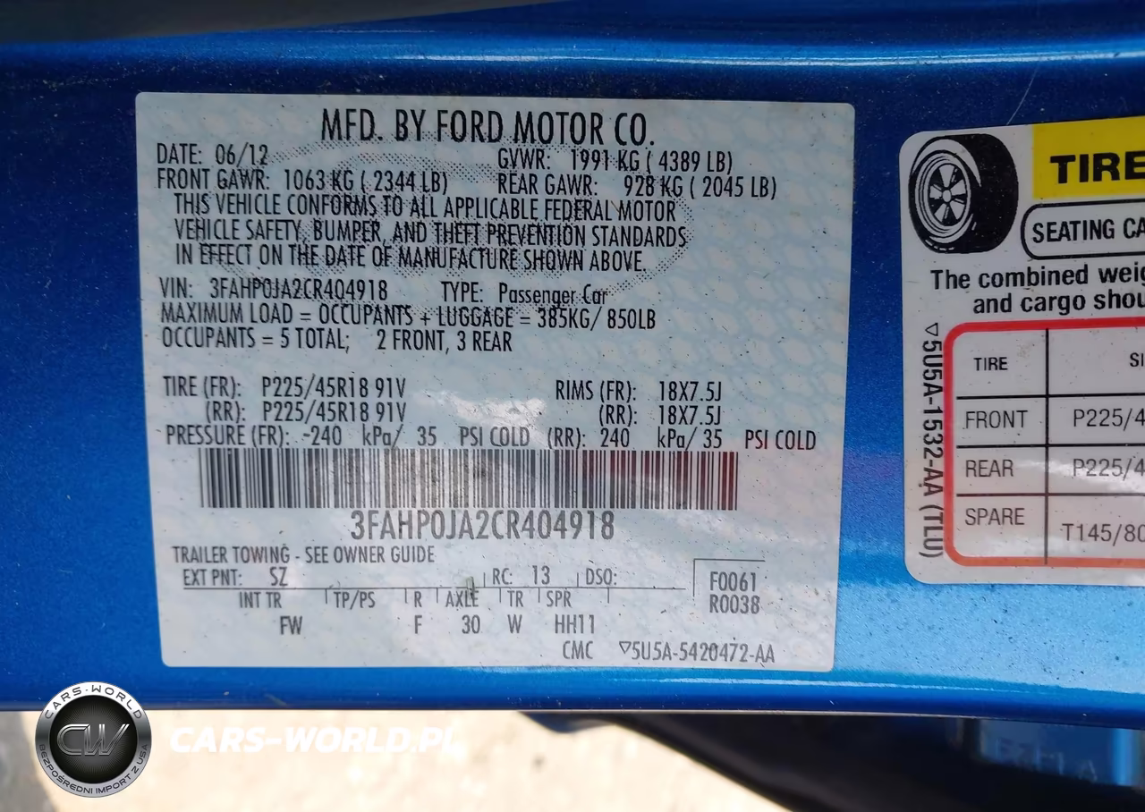 2012 Ford Fusion Sel VIN:3FAHP0JA2CR404918 - 9