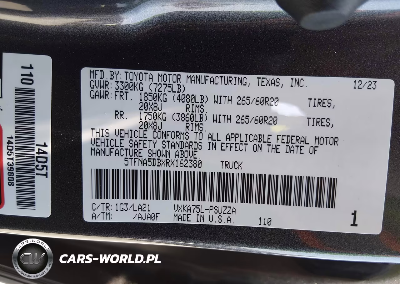 2024 Toyota Tundra Platinum VIN:5TFNA5DBXRX162380 - 9