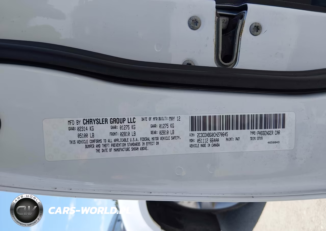 2012 Dodge Charger Se VIN:2C3CDXBG0CH270645 - 9