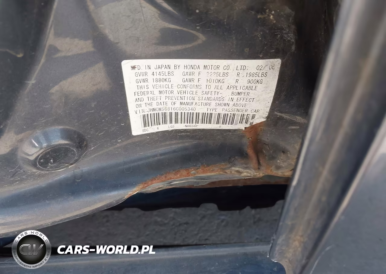 2006 Honda Accord 2.4 Ex VIN:JHMCM56816C005340 - 9