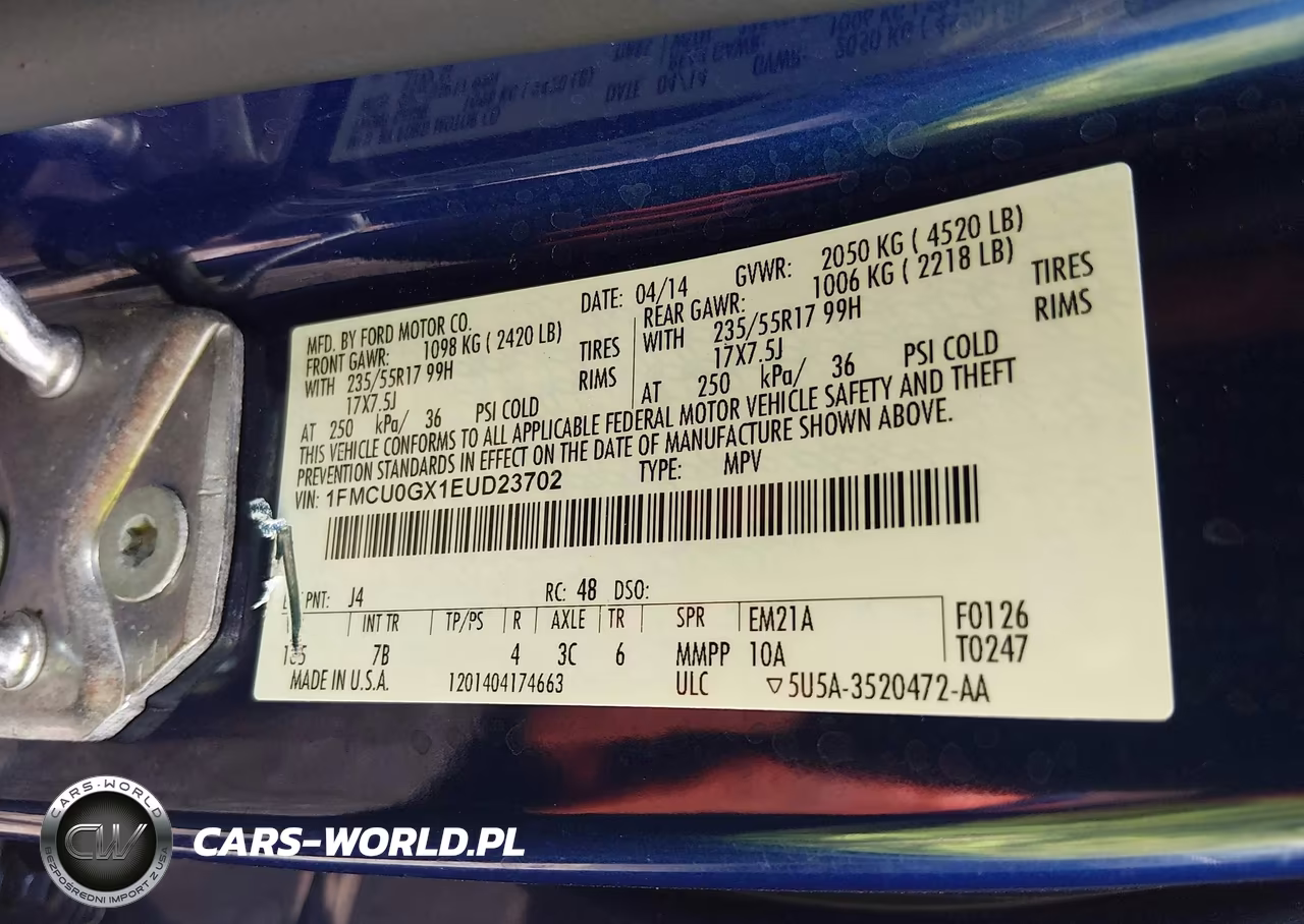 2014 Ford Escape Se VIN:1FMCU0GX1EUD23702 - 9