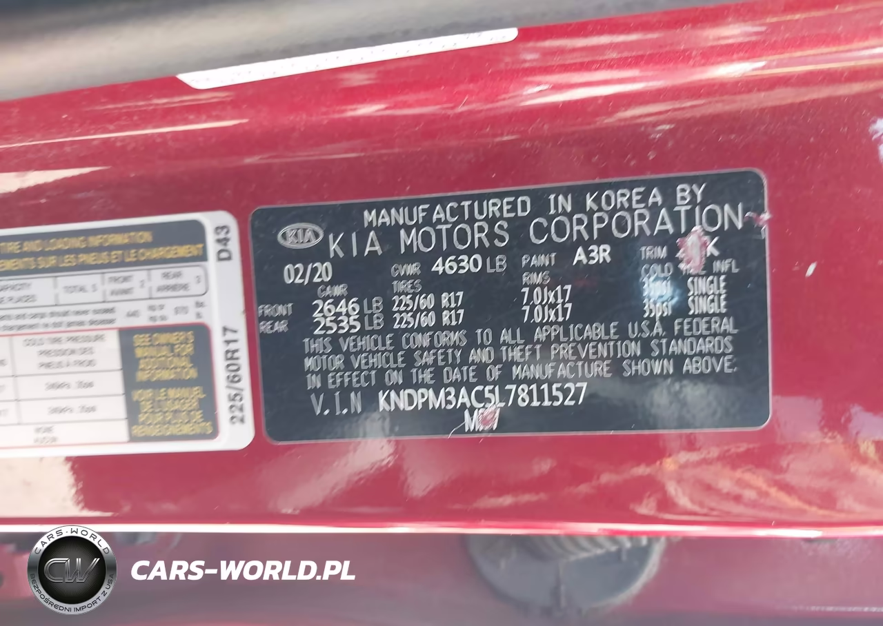 2020 Kia Sportage Lx VIN:KNDPM3AC5L7811527 - 9