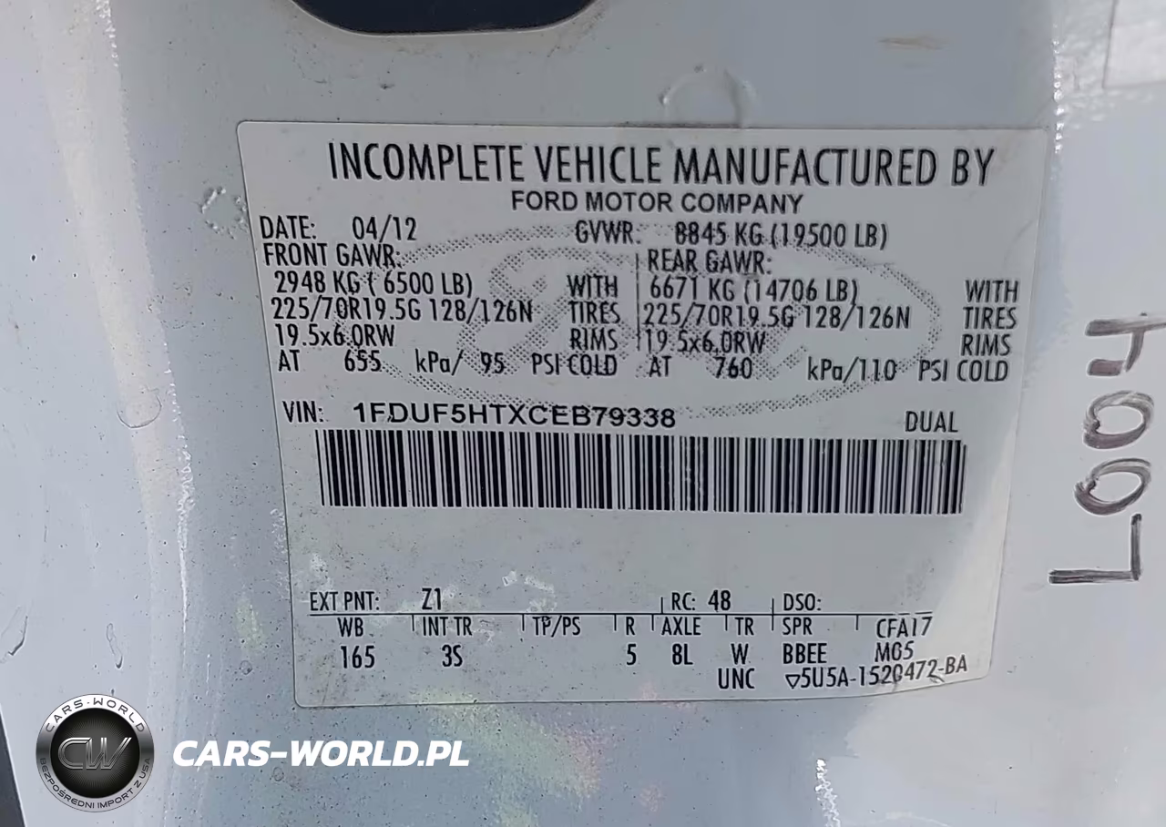 2012 Ford F-550 Chassis Xl-Xlt VIN:1FDUF5HTXCEB79338 - 8