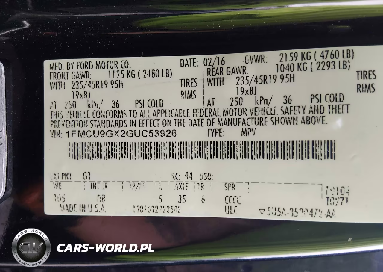 2016 Ford Escape Se VIN:1FMCU9GX2GUC53926 - 9