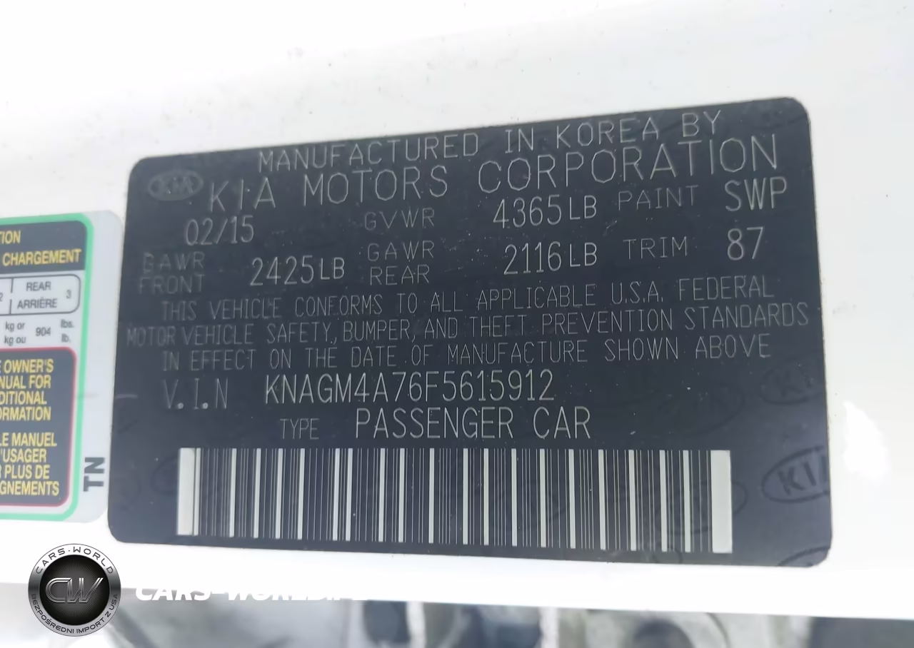 2015 Kia Optima Lx VIN:KNAGM4A76F5615912 - 9