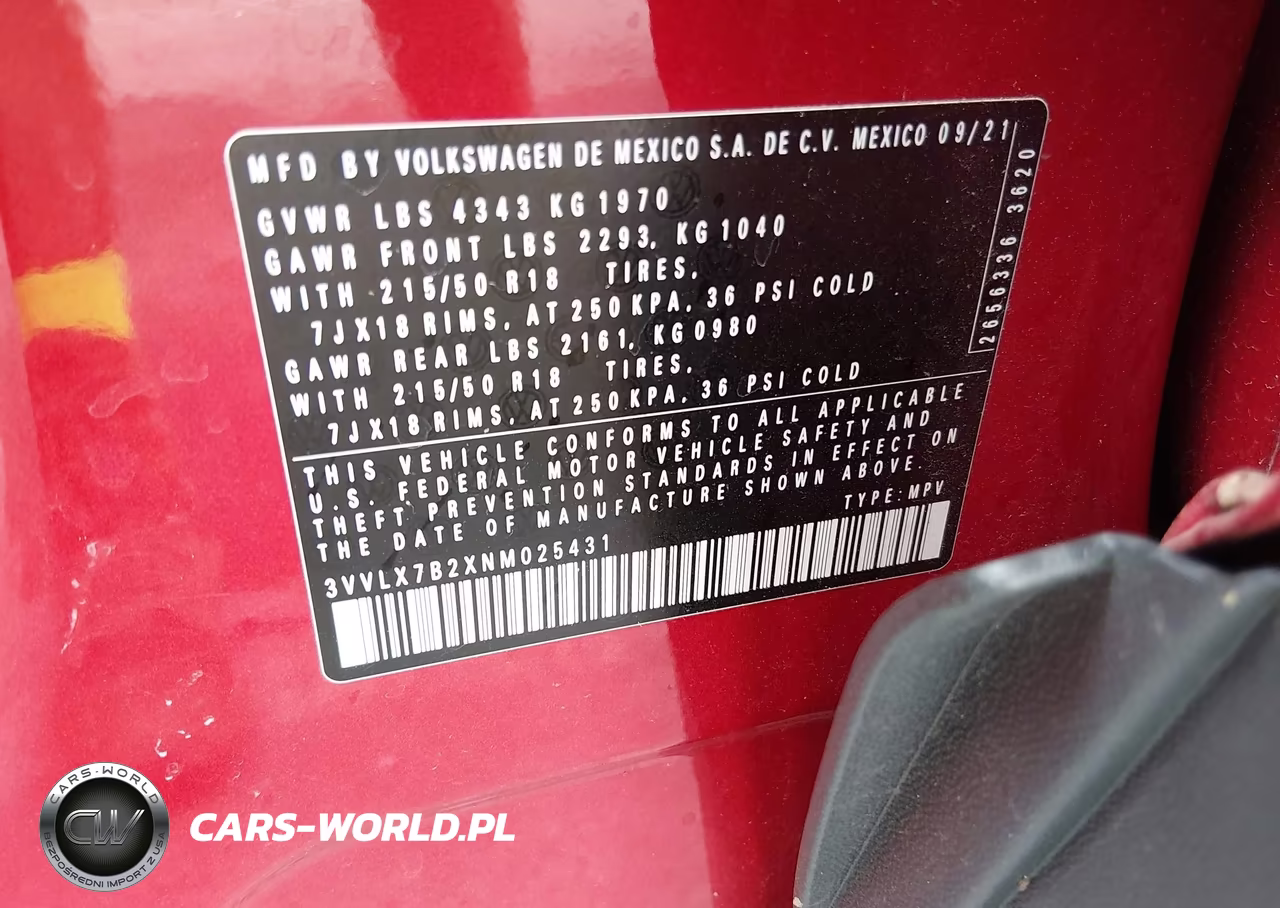 2022 Volkswagen Taos 1.5T Se VIN:3VVLX7B2XNM025431 - 9