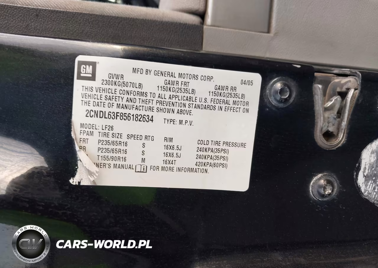 2005 Chevrolet Equinox Lt VIN:2CNDL63F856182634 - 9