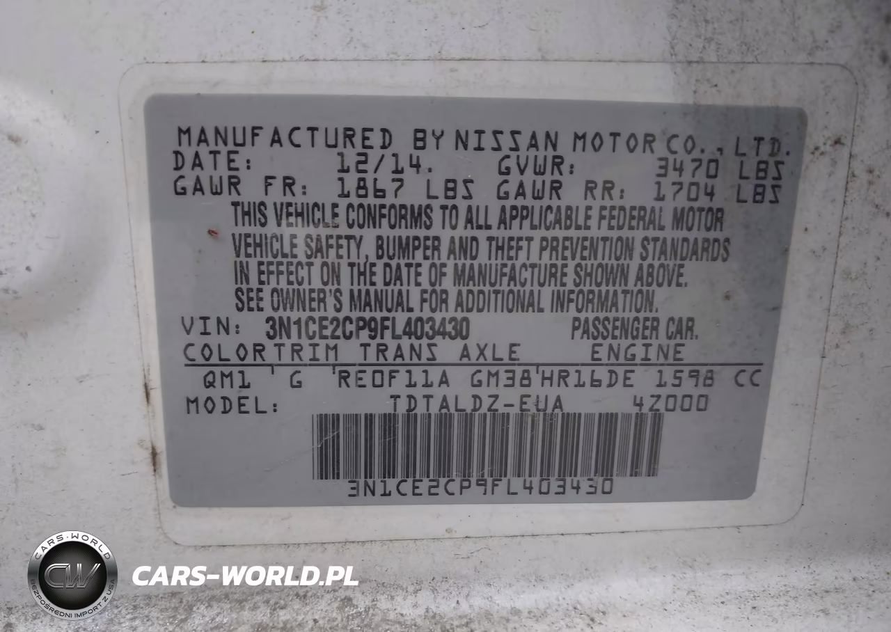 2015 Nissan Versa Note S (Sr)-S Plus-Sl-Sr-Sv VIN:3N1CE2CP9FL403430 - 9