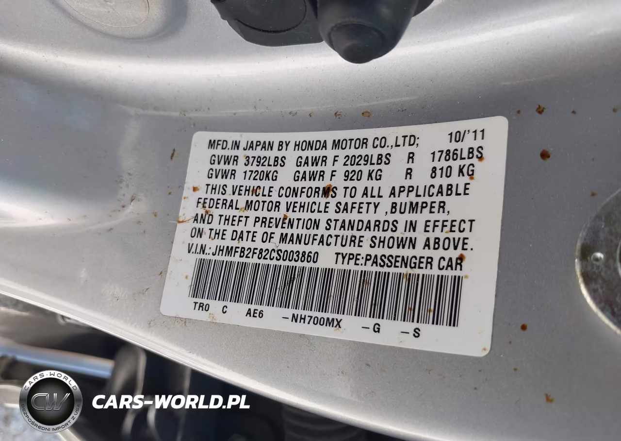 2012 Honda Civic Ex VIN:JHMFB2F82CS003860 - 9