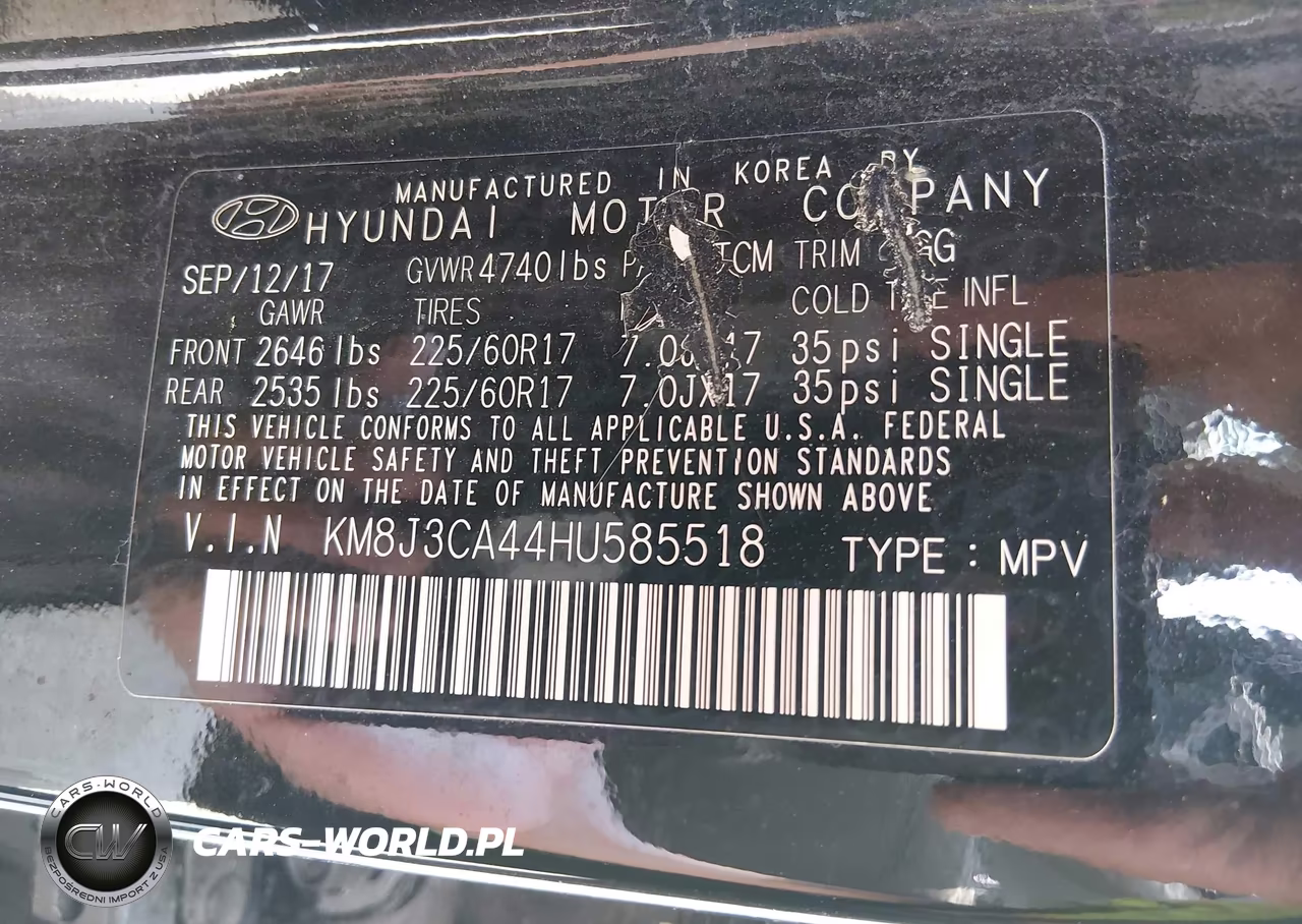 2017 Hyundai Tucson Se VIN:KM8J3CA44HU585518 - 9