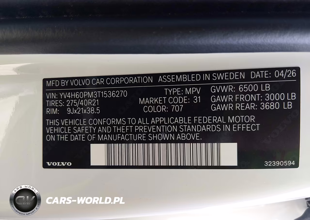 2026 Volvo Xc90 Plug-In Hybrid Ultra Dark Theme, T8 Awd, Electric-Gasoline, 7 Seats VIN:YV4H60PM3T1536270 - 9