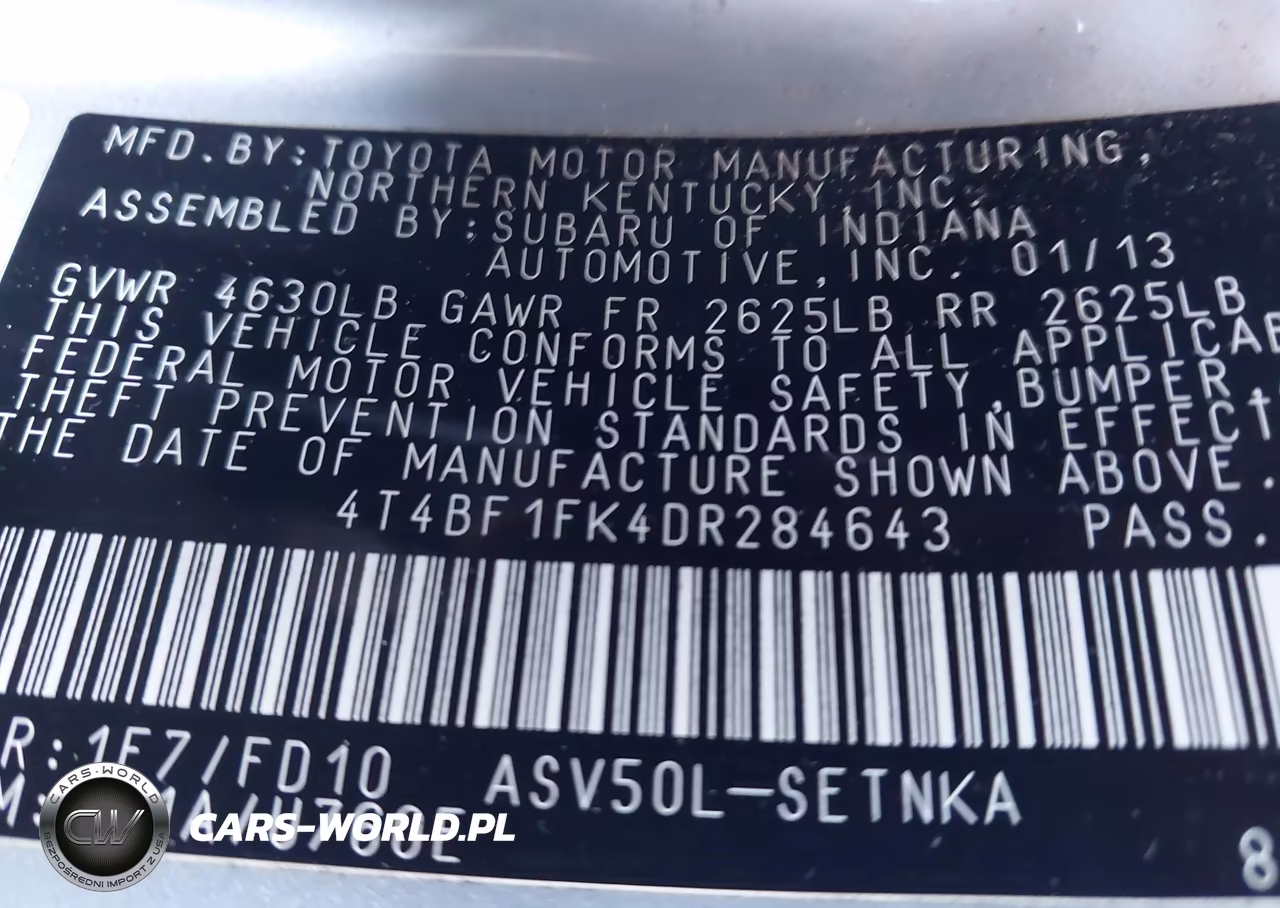 2013 Toyota Camry Le VIN:4T4BF1FK4DR284643 - 9