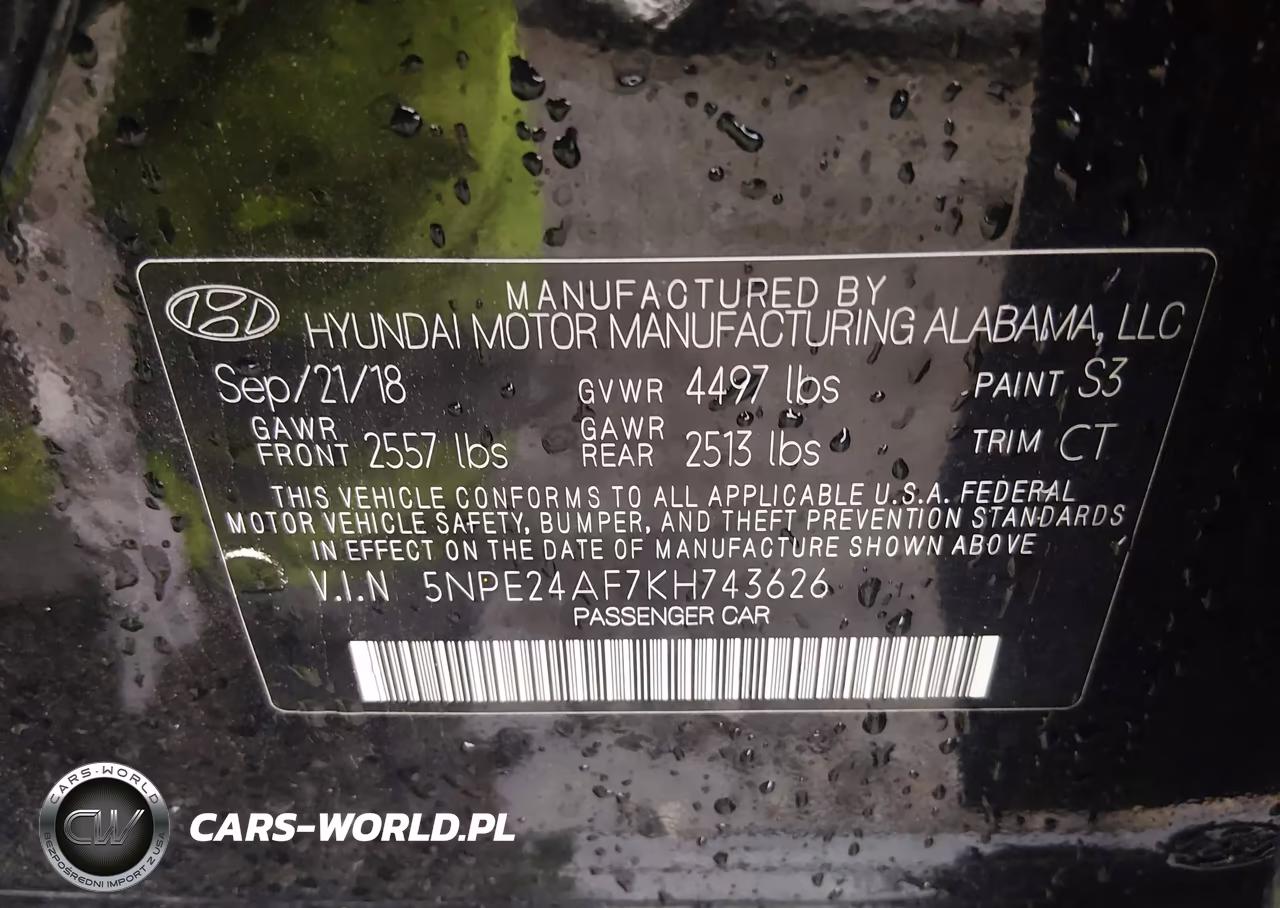 2019 Hyundai Sonata Se VIN:5NPE24AF7KH743626 - 9