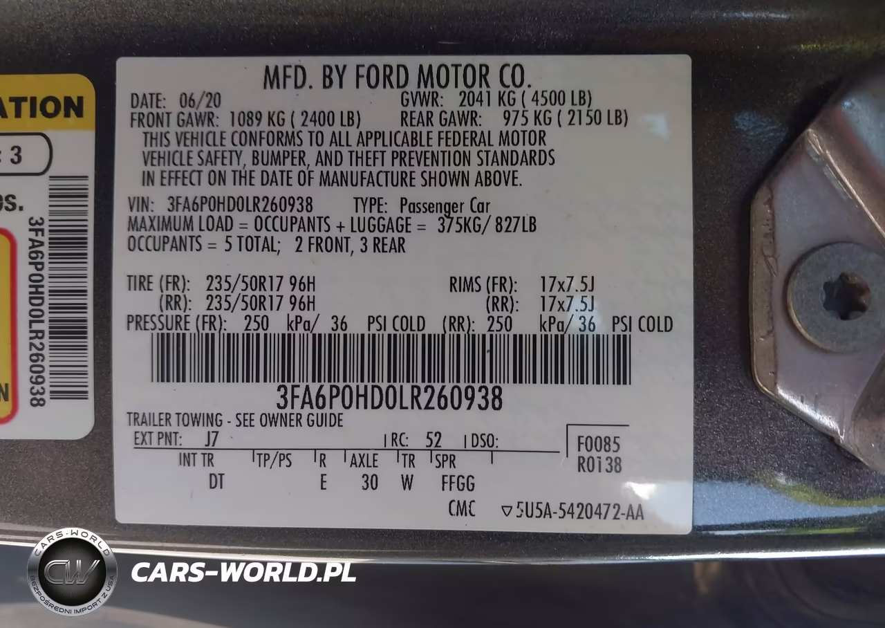 2020 Ford Fusion Se VIN:3FA6P0HD0LR260938 - 9