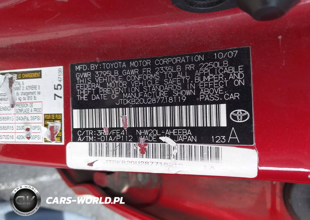 2008 Toyota Prius VIN:JTDKB20U287718119 - 9