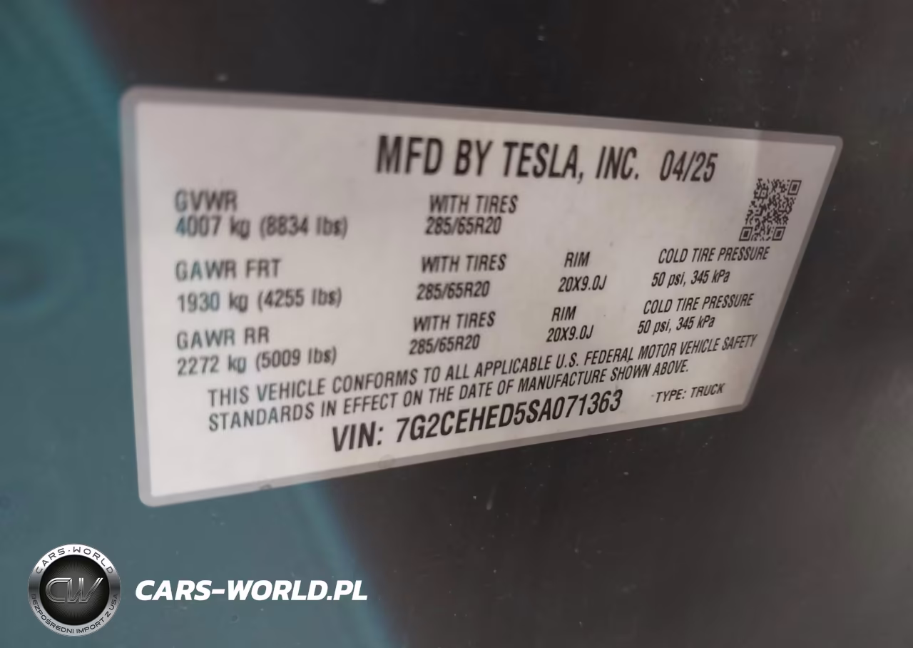 2025 Tesla Cybertruck All-Wheel Drive VIN:7G2CEHED5SA071363 - 9