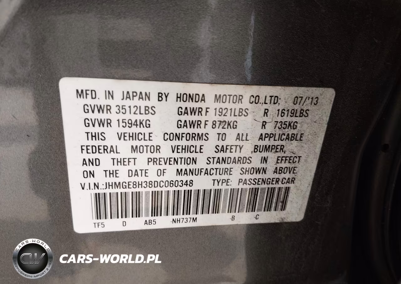 2013 Honda Fit VIN:JHMGE8H38DC060348 - 9