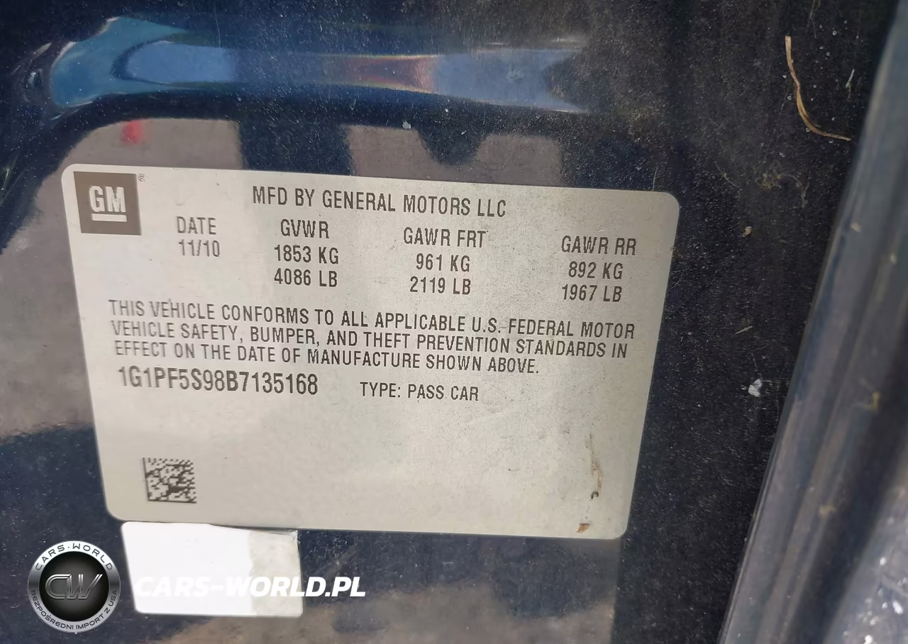 2011 Chevrolet Cruze 1Lt VIN:1G1PF5S98B7135168 - 9