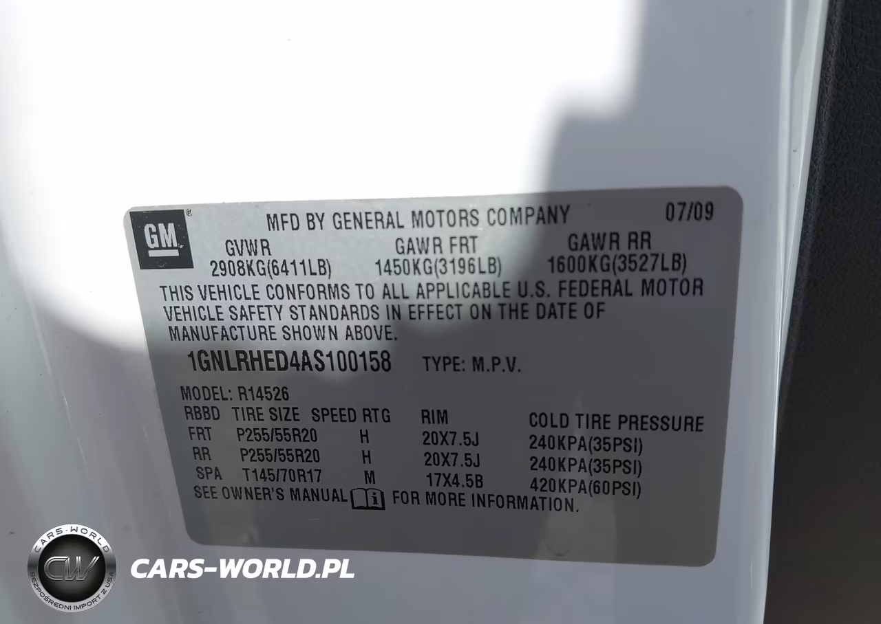 2010 Chevrolet Traverse Ltz VIN:1GNLRHED4AS100158 - 9