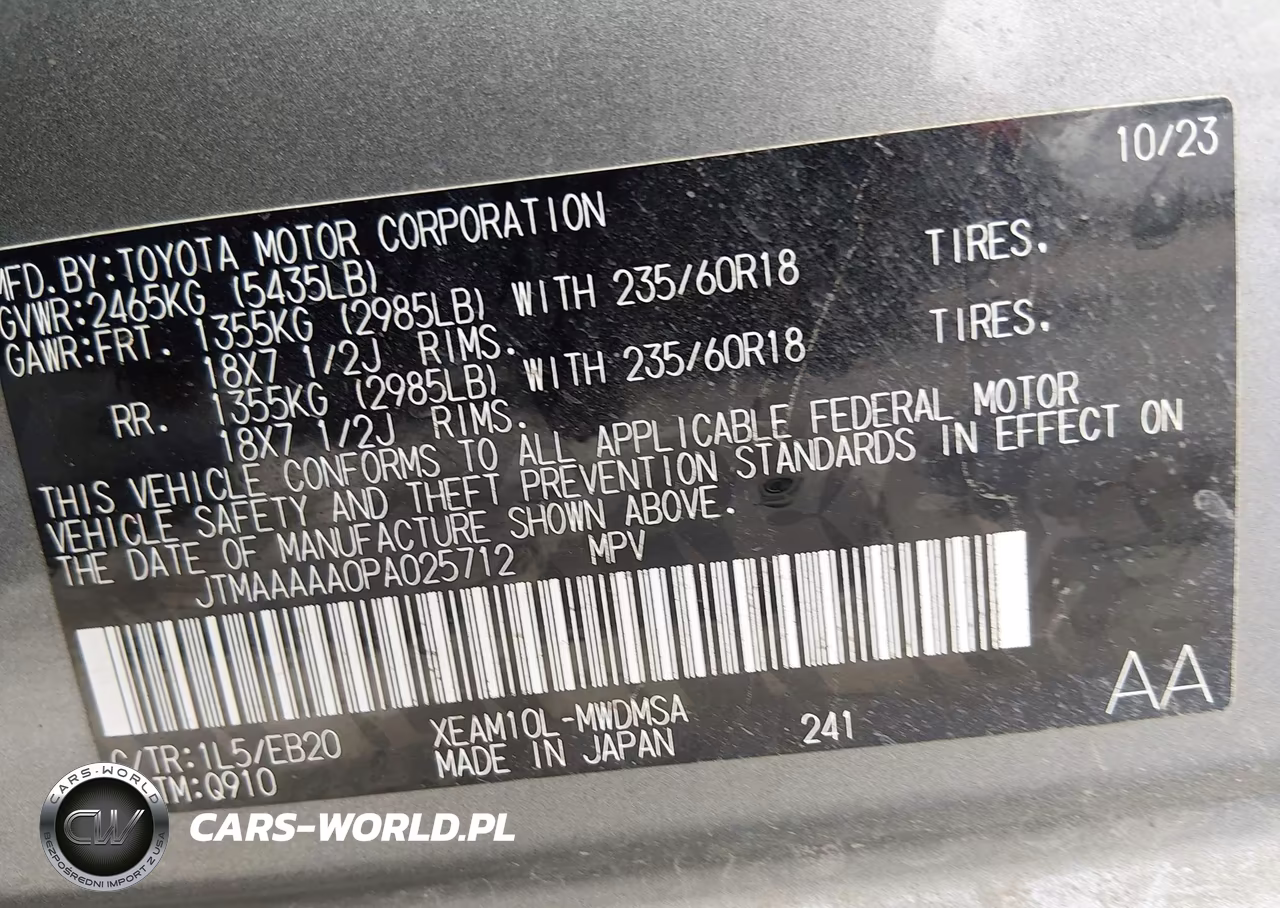 2023 Toyota Bz4X Xle VIN:JTMAAAAA0PA025712 - 9