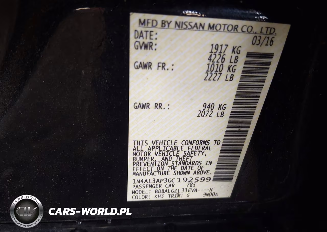 2016 Nissan Altima 2.5 S VIN:1N4AL3AP3GC192599 - 9