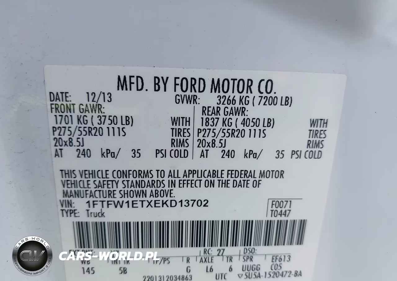 2014 Ford F-150 Fx4 VIN:1FTFW1ETXEKD13702 - 9