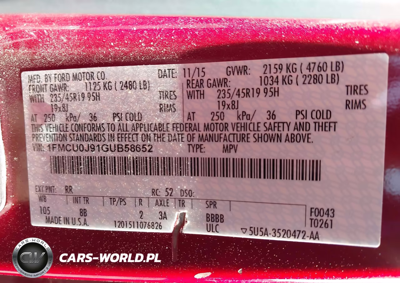 2016 Ford Escape Titanium VIN:1FMCU0J91GUB58652 - 9
