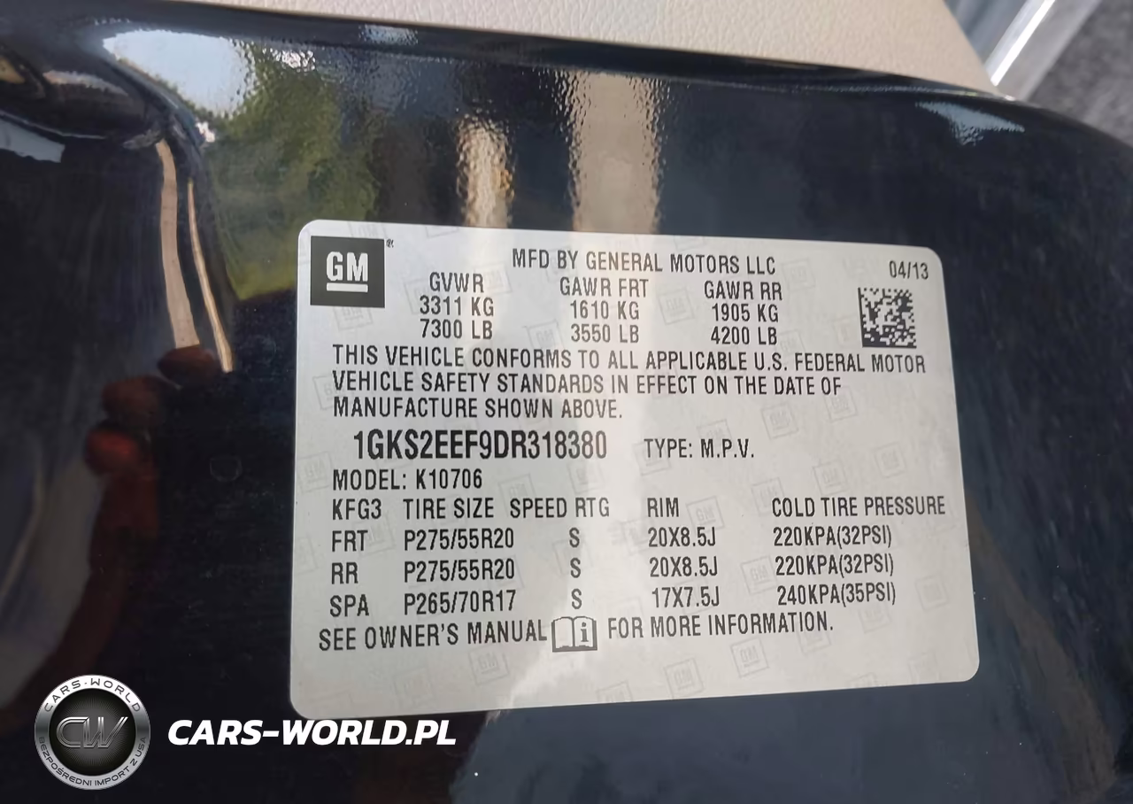 GMC YUKON DENA VIN:1GKS2EEF9DR318380 - 9