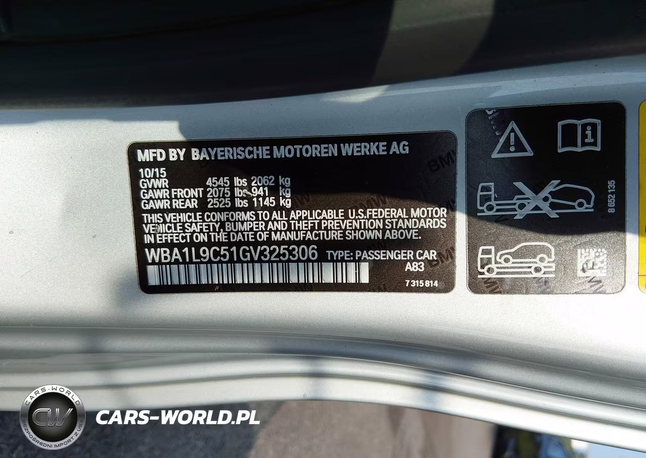 2016 BMW 228I xDrive VIN:WBA1L9C51GV325306 - 9