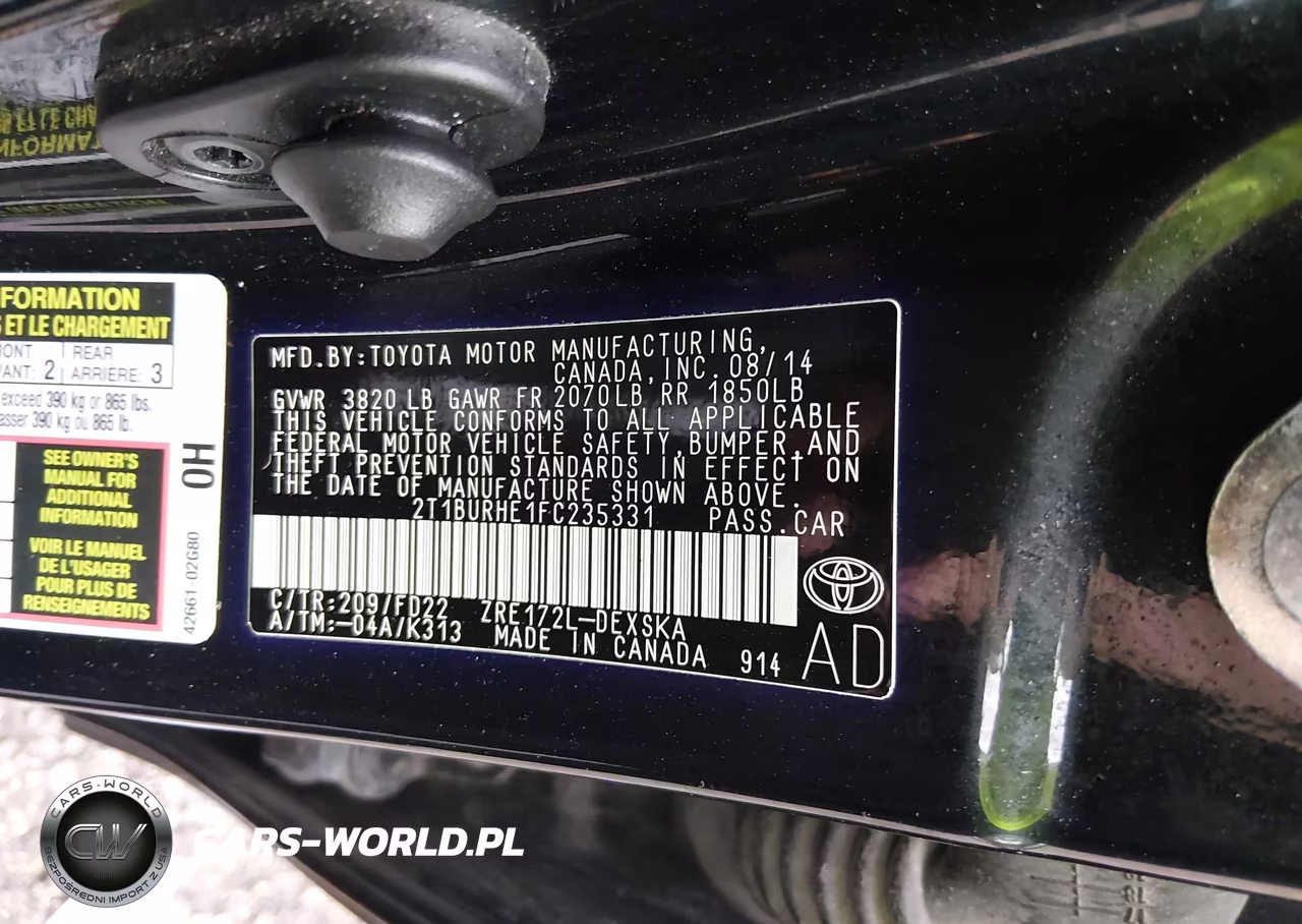 2015 Toyota Corolla S Plus VIN:2T1BURHE1FC235331 - 9
