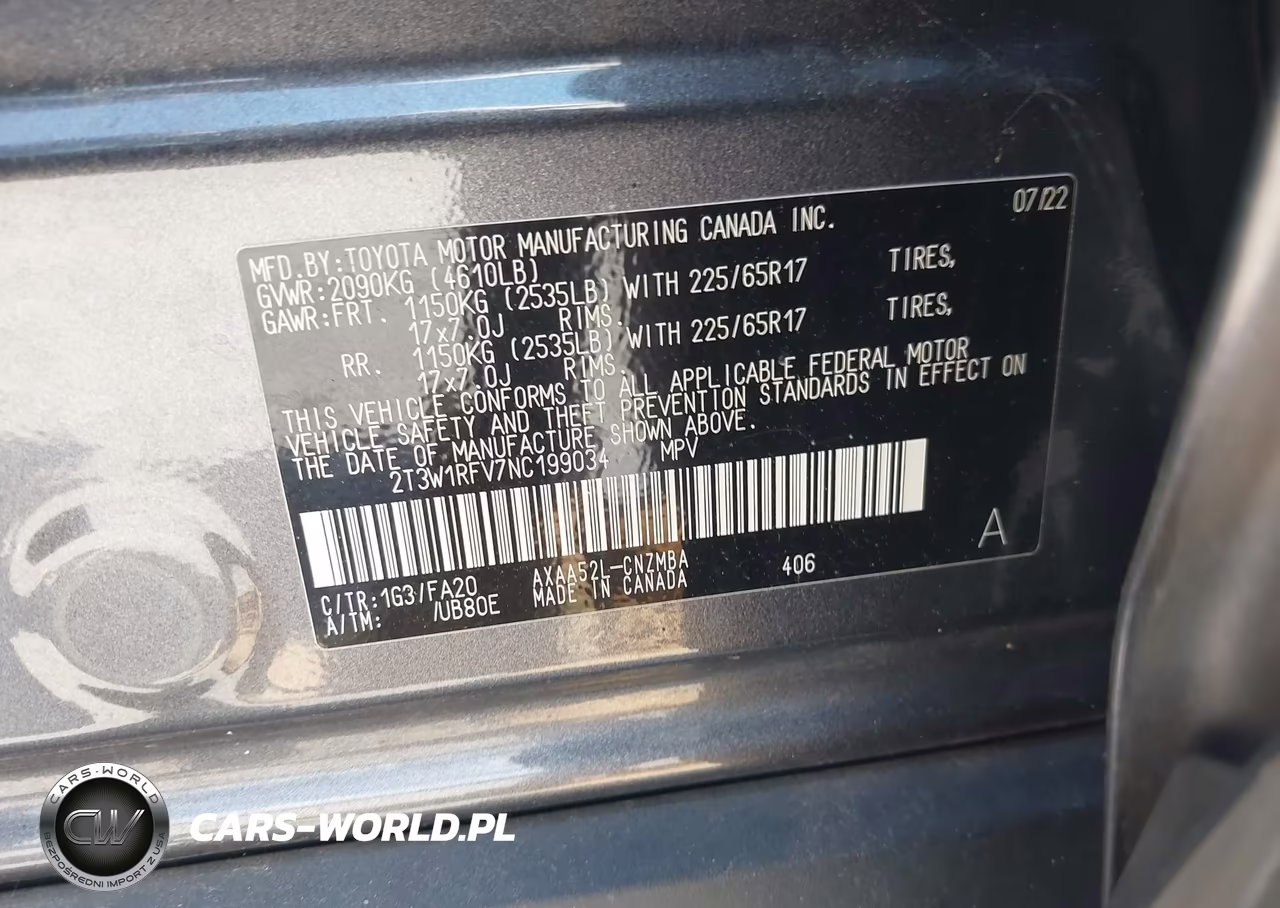 2022 Toyota Rav4 Xle VIN:2T3W1RFV7NC199034 - 9