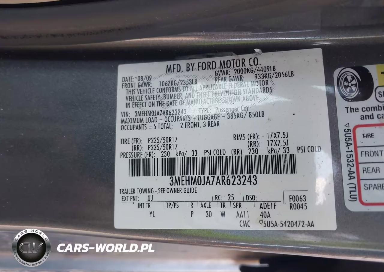 2010 Mercury Milan Premier VIN:3MEHM0JA7AR623243 - 9