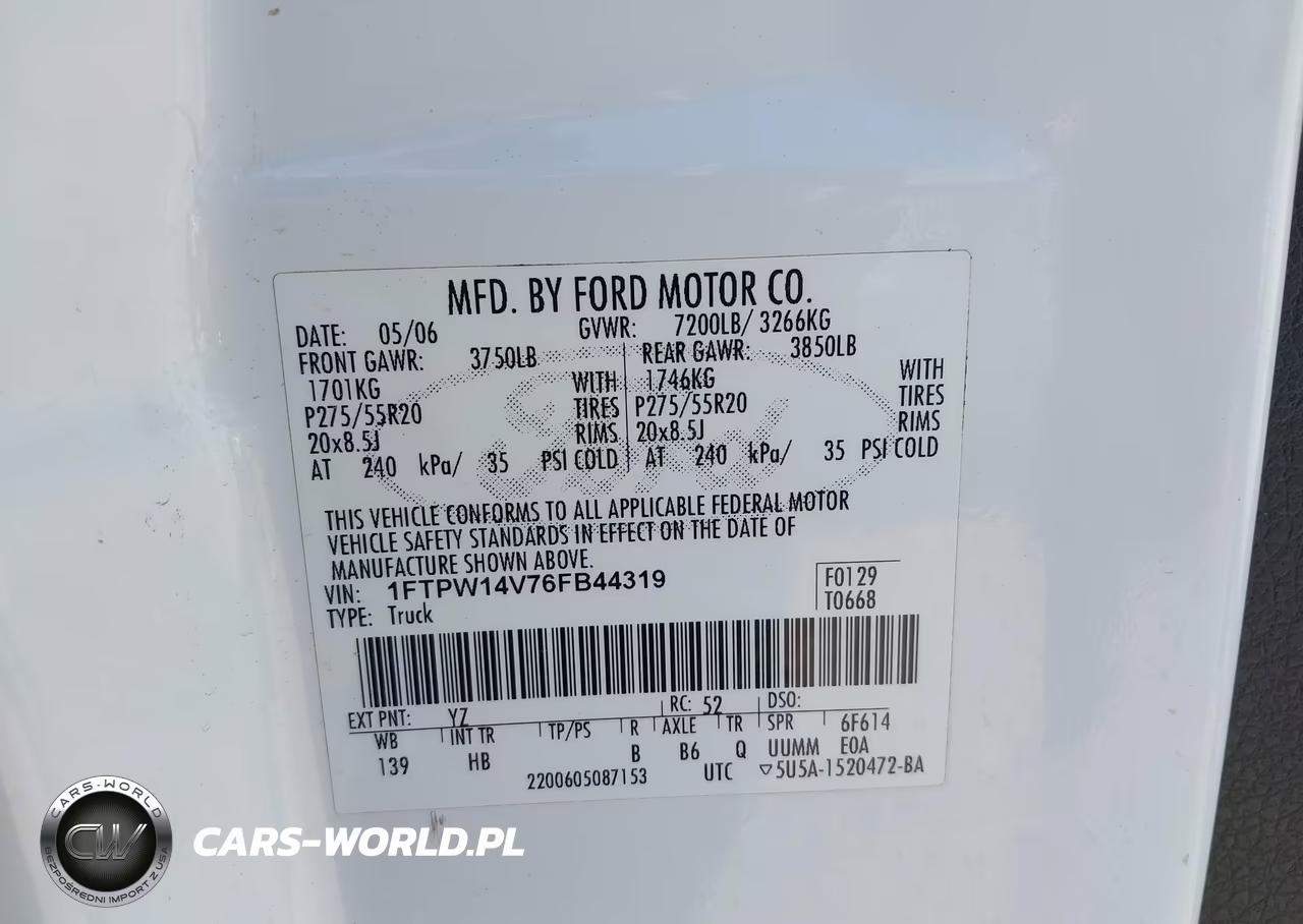 2006 Ford F-150 Fx4-Lariat-Xlt VIN:1FTPW14V76FB44319 - 9
