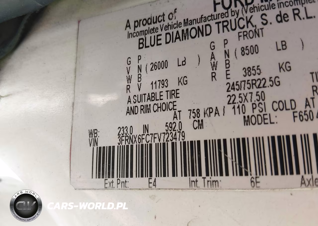 2015 Ford F-650 Xl-Xlt VIN:3FRNX6FC7FV723479 - 8
