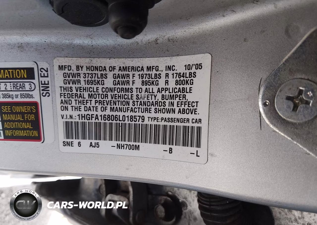 2006 Honda Civic Ex VIN:1HGFA16806L018579 - 9