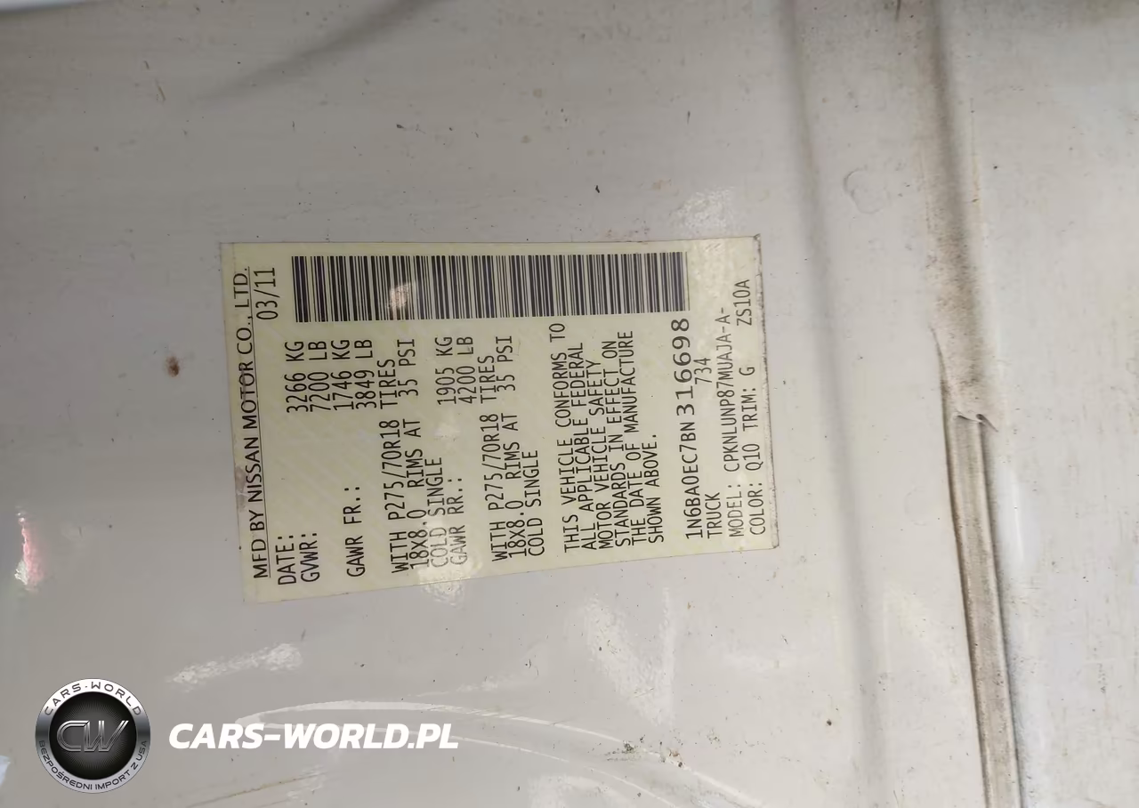 2011 Nissan Titan Pro-4X VIN:1N6BA0EC7BN316698 - 9
