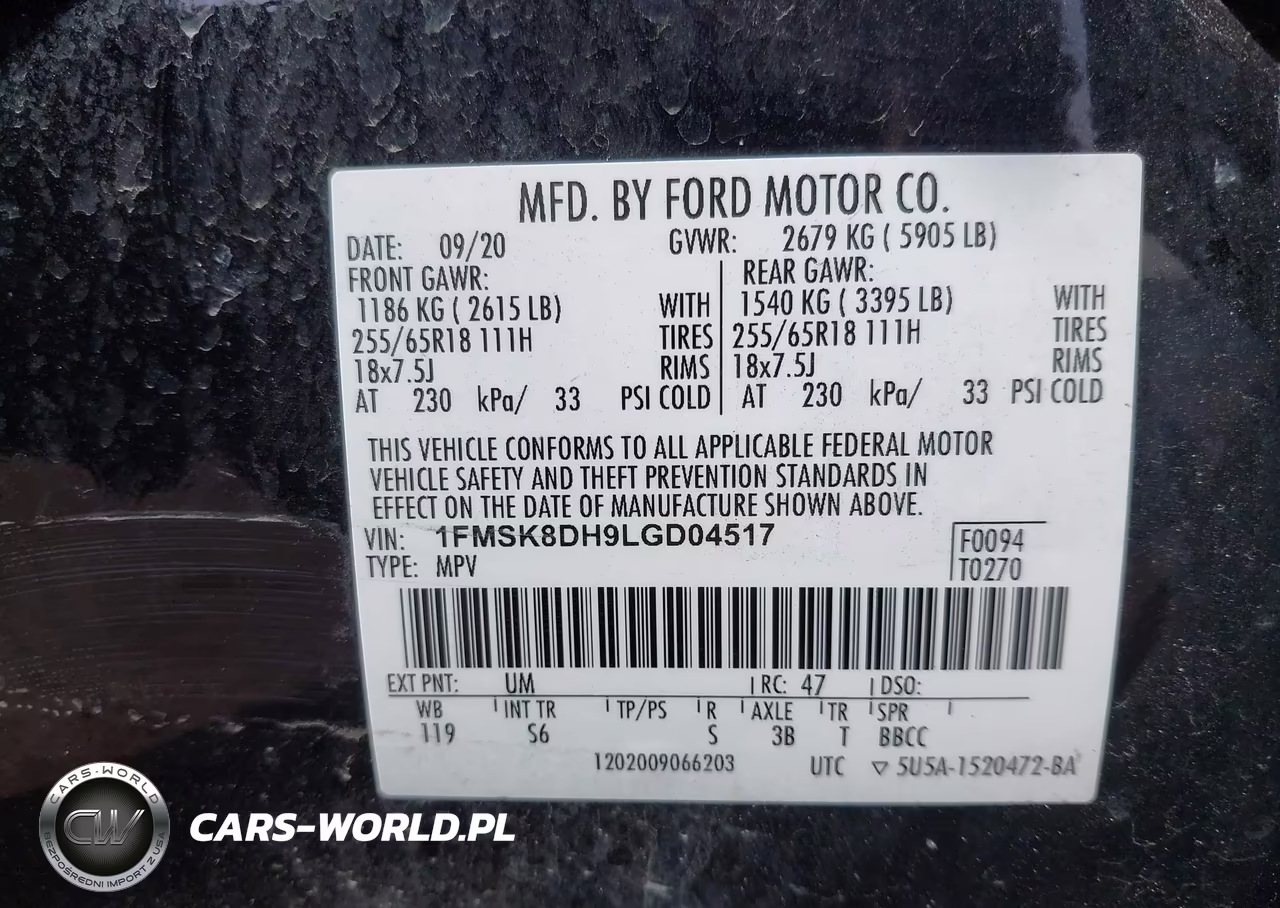 2020 Ford Explorer Xlt VIN:1FMSK8DH9LGD04517 - 9