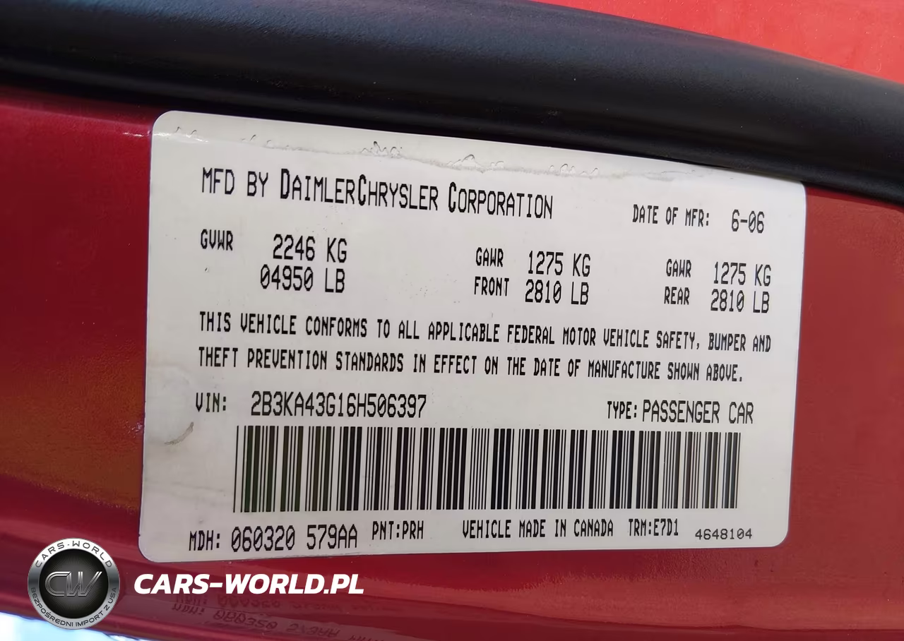 2006 Dodge Charger VIN:2B3KA43G16H506397 - 9