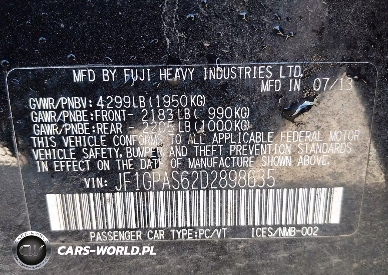 2013 Subaru Impreza 2.0I Sport Limited VIN:JF1GPAS62D2898635 - 9