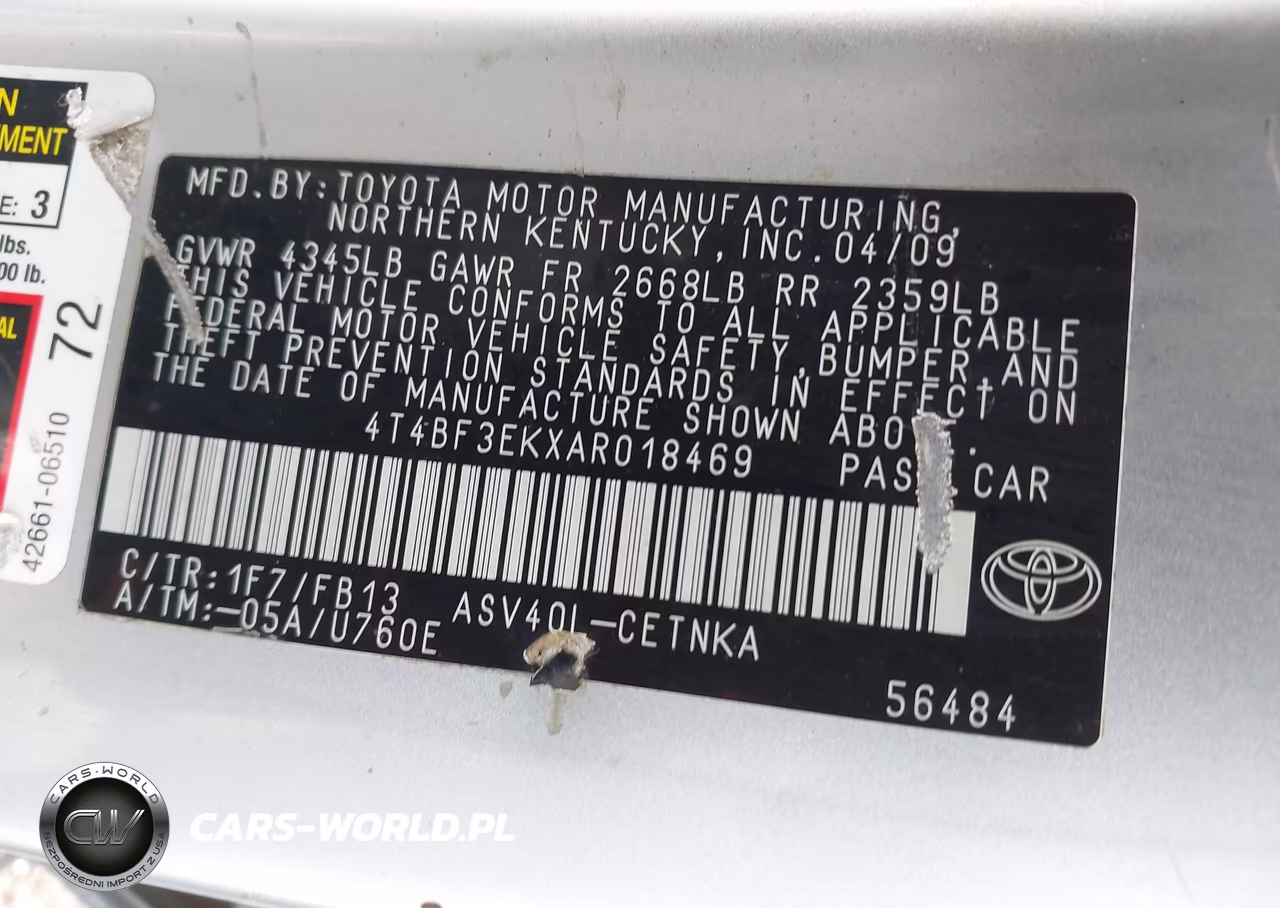 2010 Toyota Camry Le VIN:4T4BF3EKXAR018469 - 9