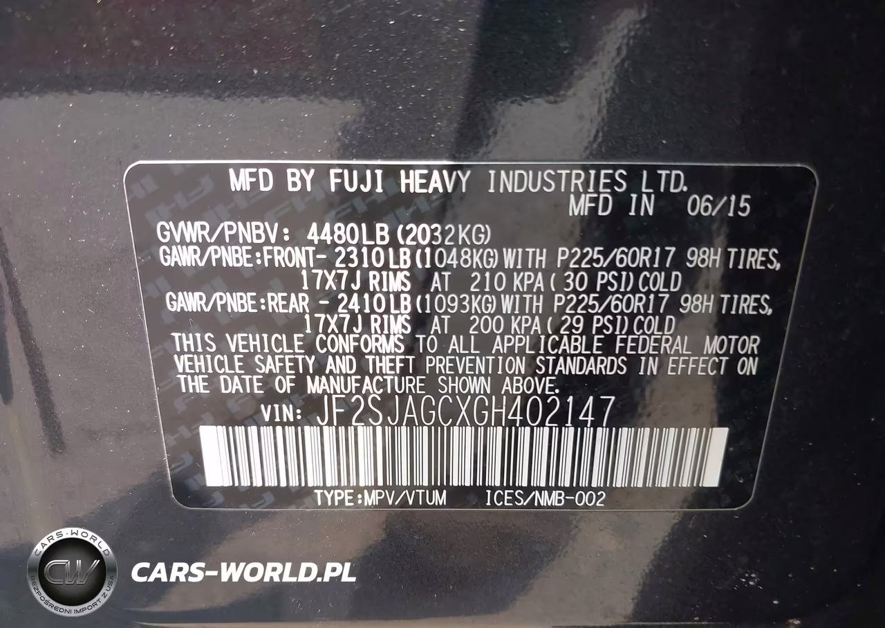 2016 Subaru Forester 2.5I Premium VIN:JF2SJAGCXGH402147 - 9