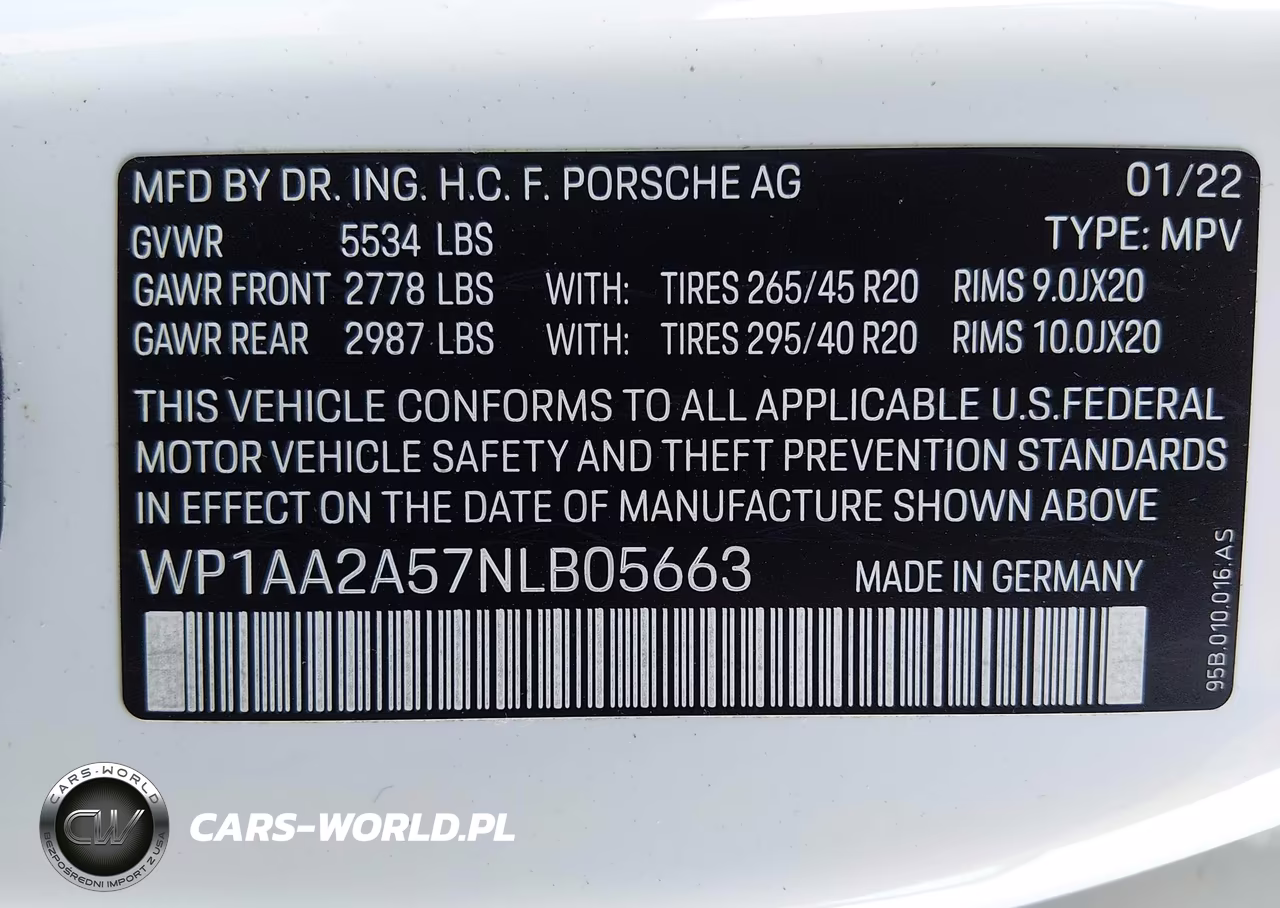 2022 Porsche Macan VIN:WP1AA2A57NLB05663 - 9