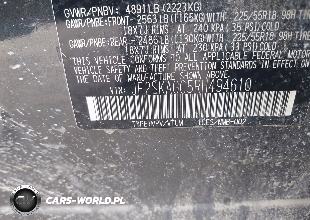 2024 Subaru Forester Sport VIN:JF2SKAGC5RH494610 - 9