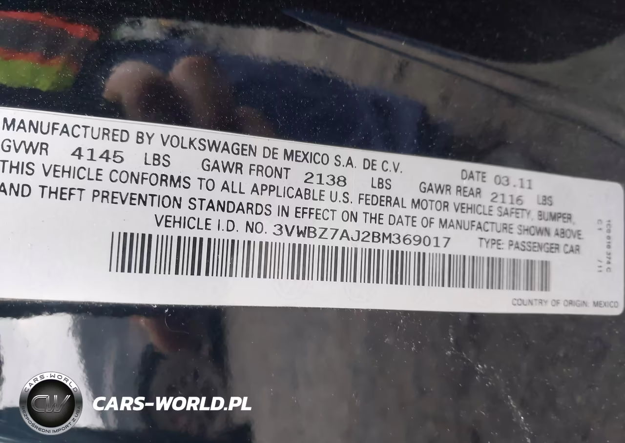 2011 Volkswagen Jetta 2.5L Se VIN:3VWBZ7AJ2BM369017 - 9